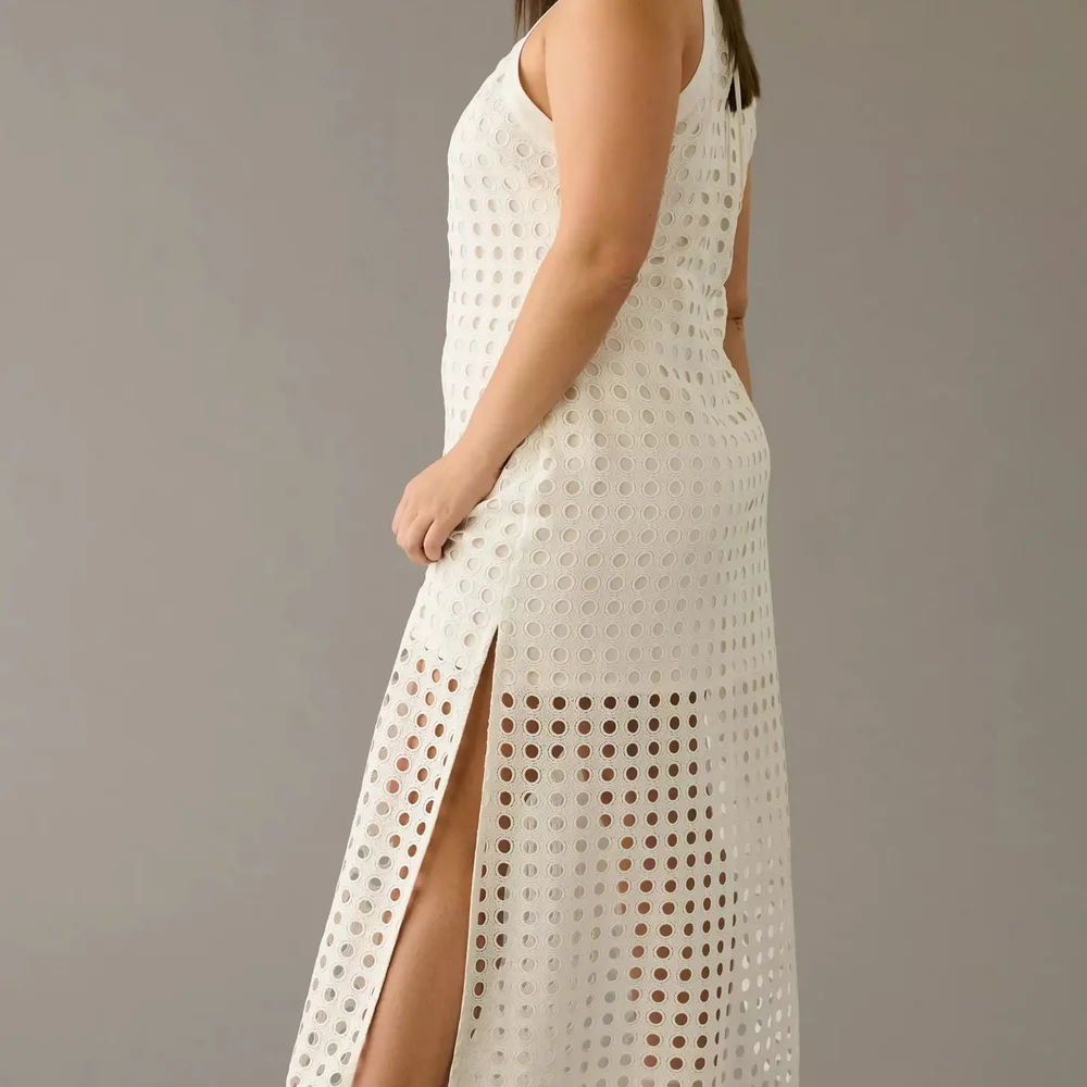 NWOT - Anthropologie  White Eyelet Maxi Dress - Picture 5 of 13